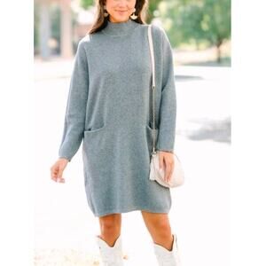 PINCH NWT Double Pocket Sweater‎ Black Dress Women's Small Mock Neck